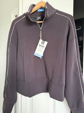 Madewell Gray Half-Zip Pullover Sweatshirt